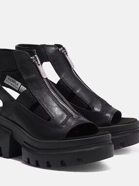 Timberland Everleigh Gladiator Womens Sandal Black Full Grain Leather Size 9.5